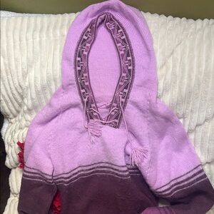 Stylish Pink and Purple Knit Hoodie from Peru